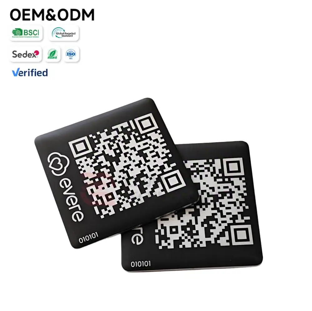 Custom Engraved Black PVC QR Code Nameplate - Personalized Square  Tag for Digital Interaction