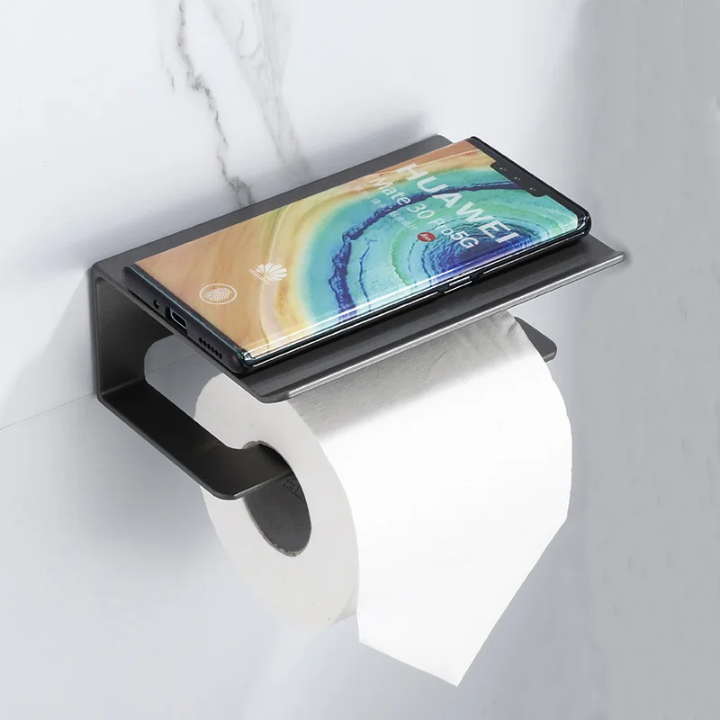 Self Adhesive Toilet Paper Holder With Shelf Toilet Tissue Holder Roll