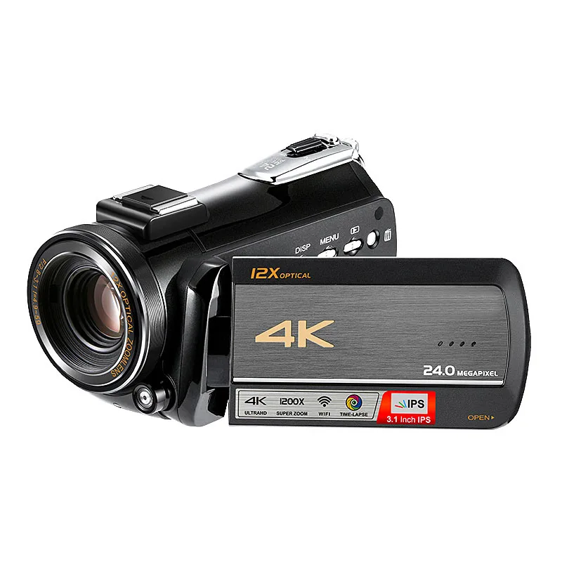 24MP Camcorder with 12X Optical Zoom - Perfect for Video