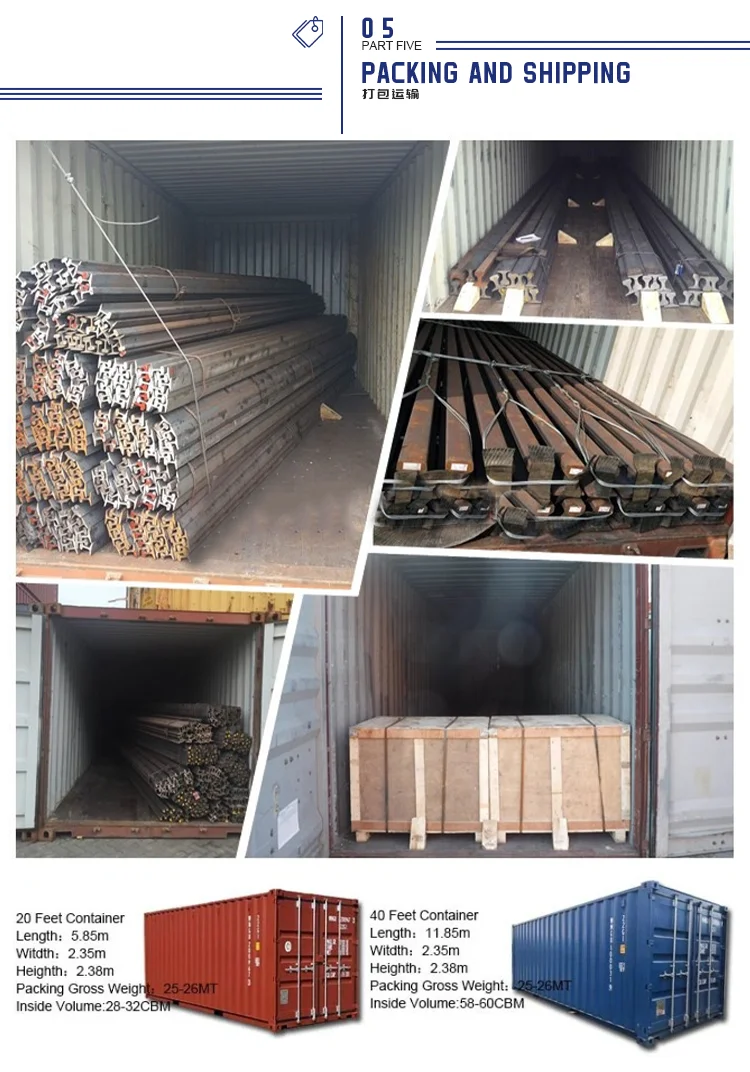 Best Quality Astm Standard Light Steel Rail Factory Supplier Rail Railway For Train Track