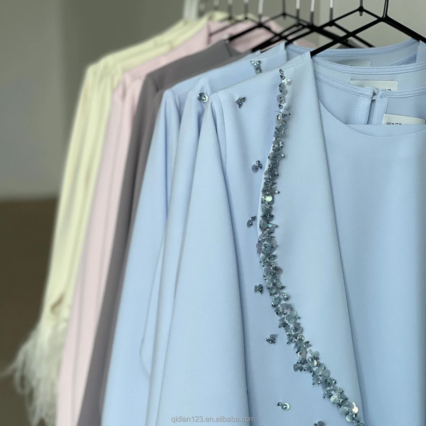 Luxurious Dubai Abaya Open Scattered Beaded Abaya Muslim Full Dress ...