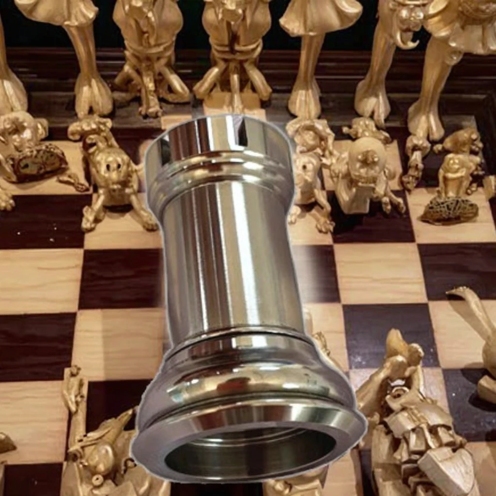High Quality Tournament Standard Size Titanium Alloy Chess Pieces-Rook CNC Machined and Broached