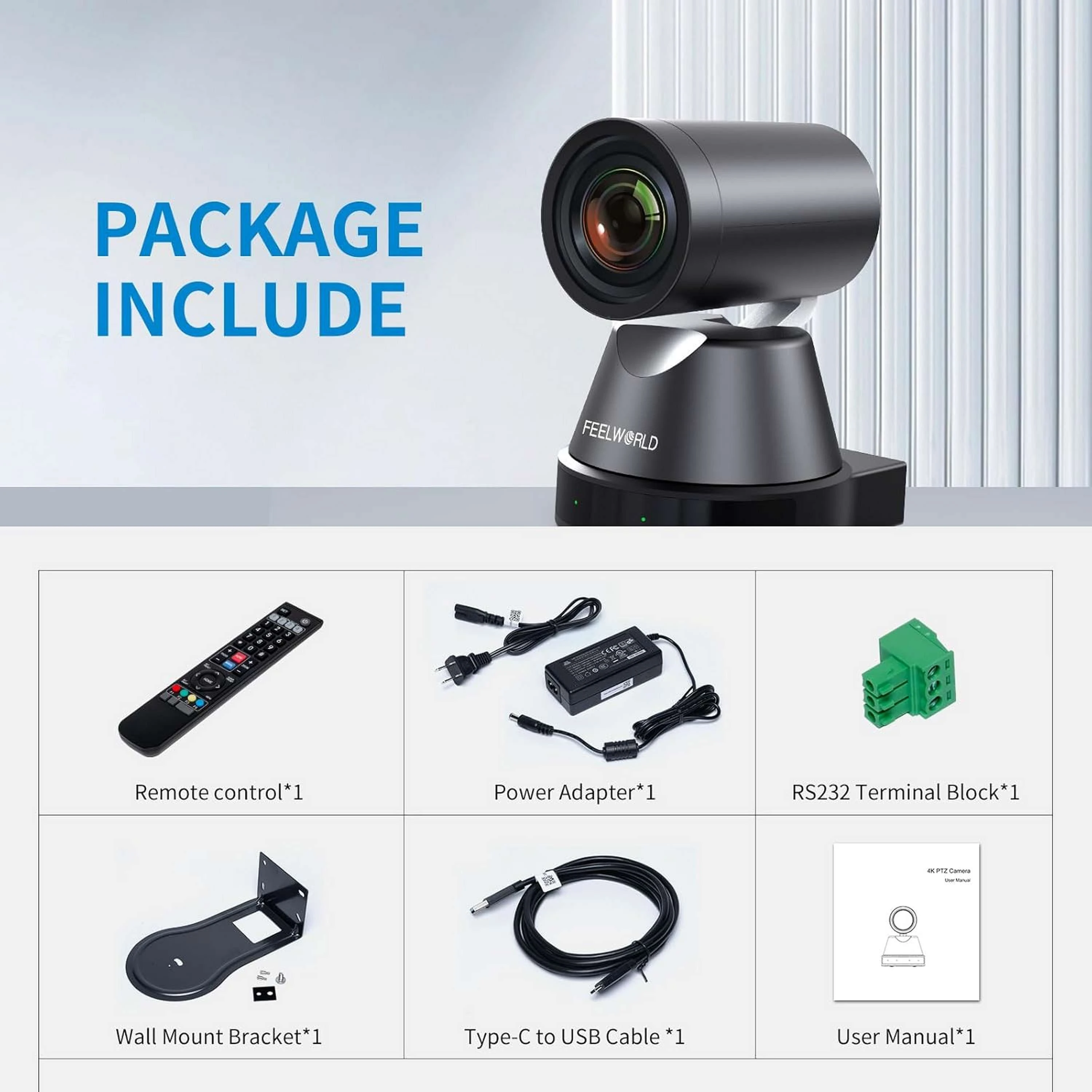 FEELWORLD 4K12X PTZ Camera with Auto Tracking & 12X Optical Zoom for Live Streaming, OEM/ODM Factory Direct Wholesale