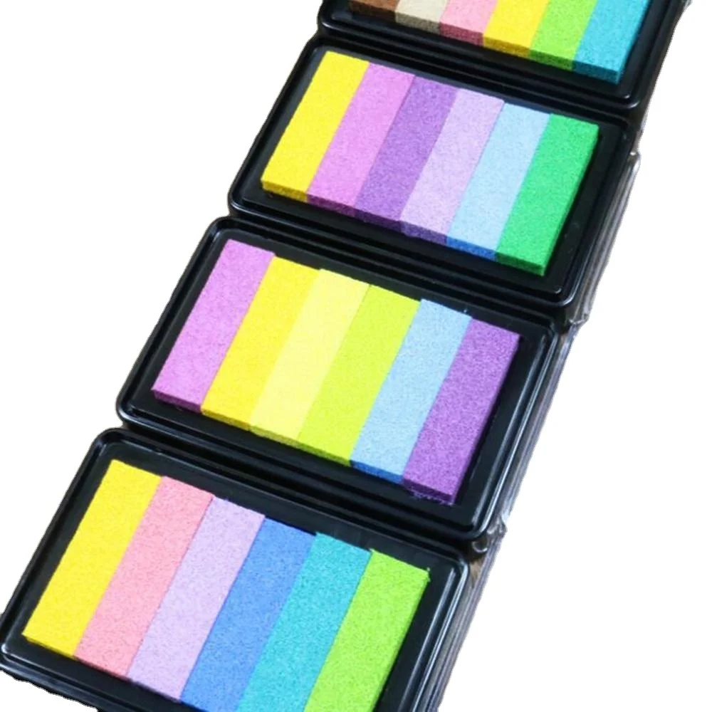 5 цветов градиентная Радужная чернильная Подушка Детская развивающая игрушка уплотнение Премиум пигментные губчатые