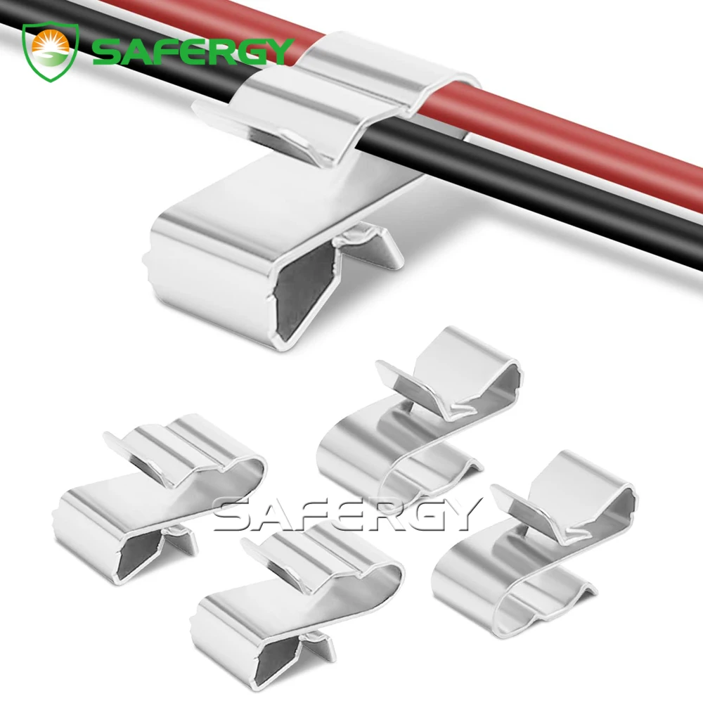 Универсальная Нержавеющая сталь SUS304 2x4mmsq PV Кабели зажимы панели солнечных батарей кабельные