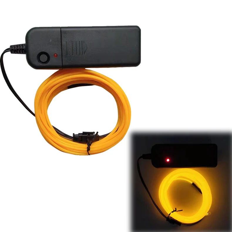 Portable Battery Operated Flexible Neon LED Light Glow EL Wire String Strip Rope Tube Light for Car Dance Party Lights