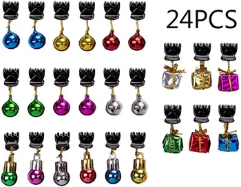 Palline Decorative Per Barba Di Babbo Natale - 12 Pezzi Colorate Con Campanellini, Clip, Divertenti Per Feste