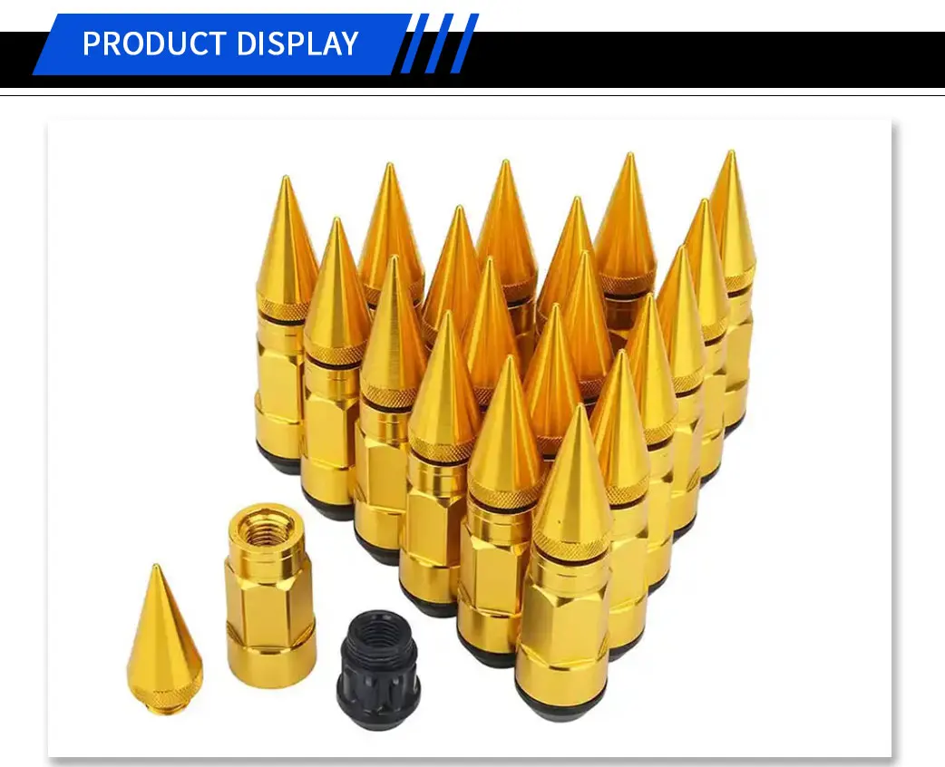M12x1.25*m12 X1.5 Antitheft Spiked Lug Nuts Wheels Hub Bolts Extended
