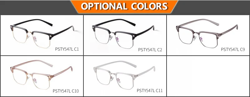 STORY PSTY547L Vintage Blue Light Blocking Glasses TR90 Square Blue Ray Filter Eyeglasses Black Frames Computer Eyewear