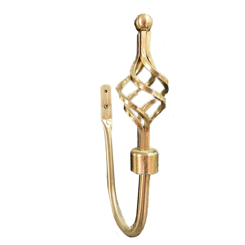 Lot de 2 énormes embrasses pour rideaux en bronze doré