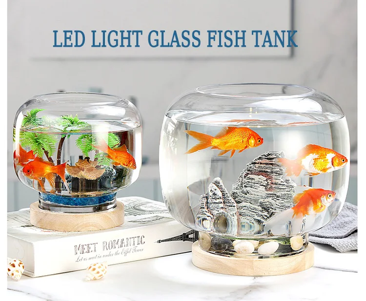 High Quality 2 Gallon Goldfish Bowl Glass Clear Small Large Round Fish