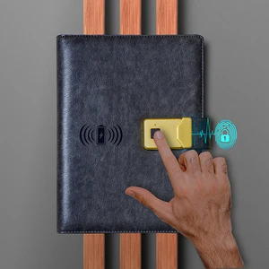 High End Gift Business Style Practical Organizer Smart Power Bank Journal Wireless Charger Loose-leaf Notebook with Powerbamk