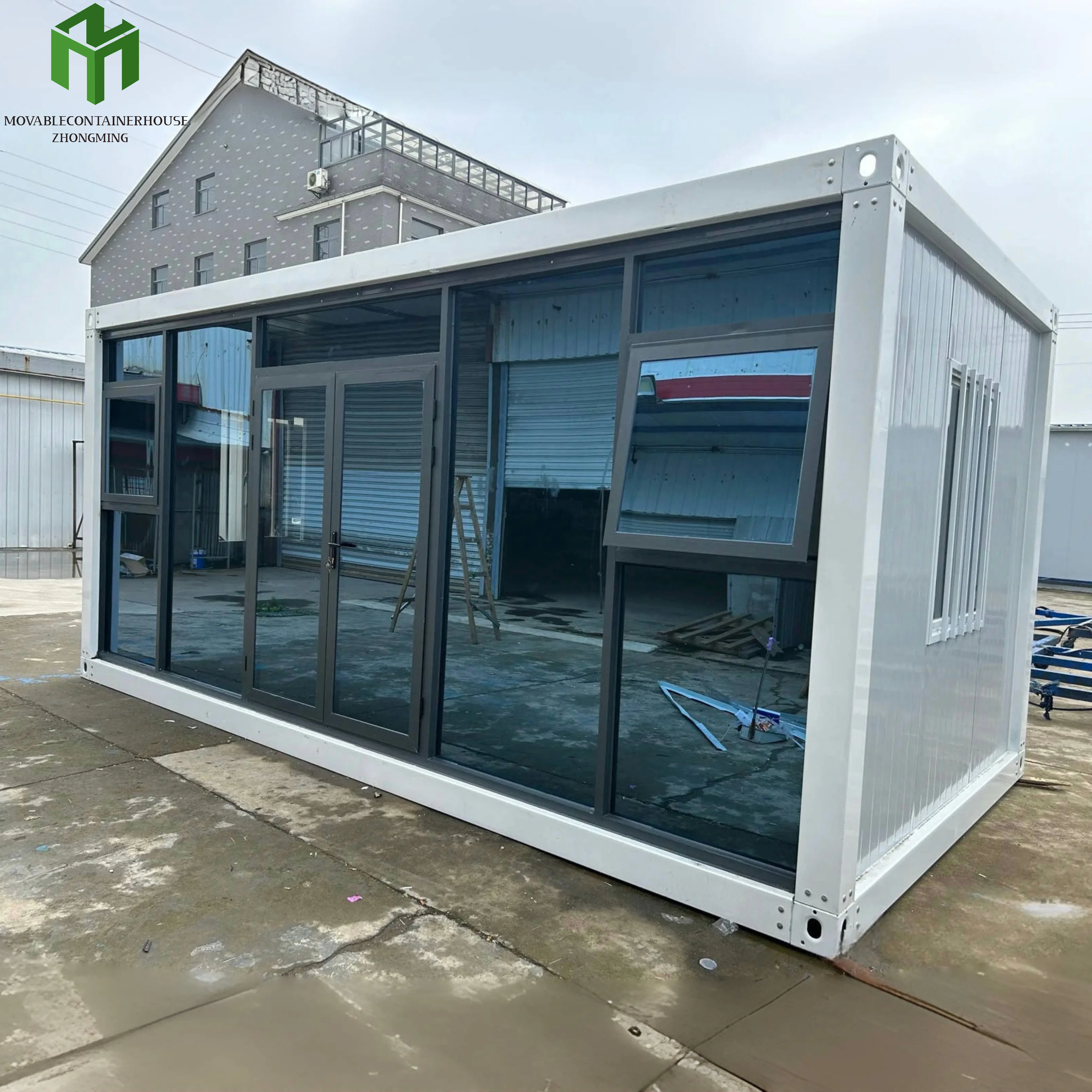 Personnalisé Mur en Verre Bureau Mobile Rideau Villa Loisirs Solarium Assemblée Maison Conteneur Préfabriquée
