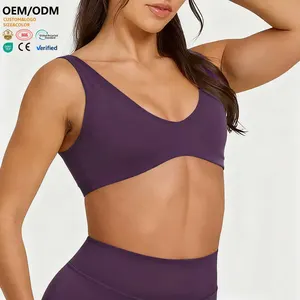 XW-AWX8002 Womens Fitness Apparel Logo Crop Top Pilates Activewear High Quality Workout Clothing Backless Bra for Women