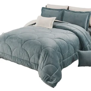 3pcs Handmade Simple Home Velvet Comforter Set 100% Polyester Winter Lazy Eco-Friendly Hypoallergenic