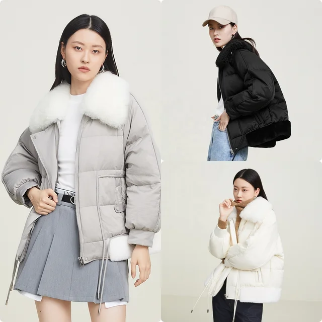 New goose down jacket women's big fur collar coat winter windproof coat down