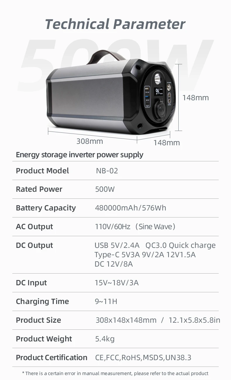 500w solar generator