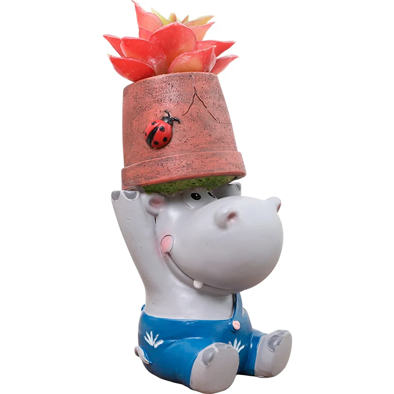 
Roogo каучуковый гиппопотамус в форме цветочных Горшков 