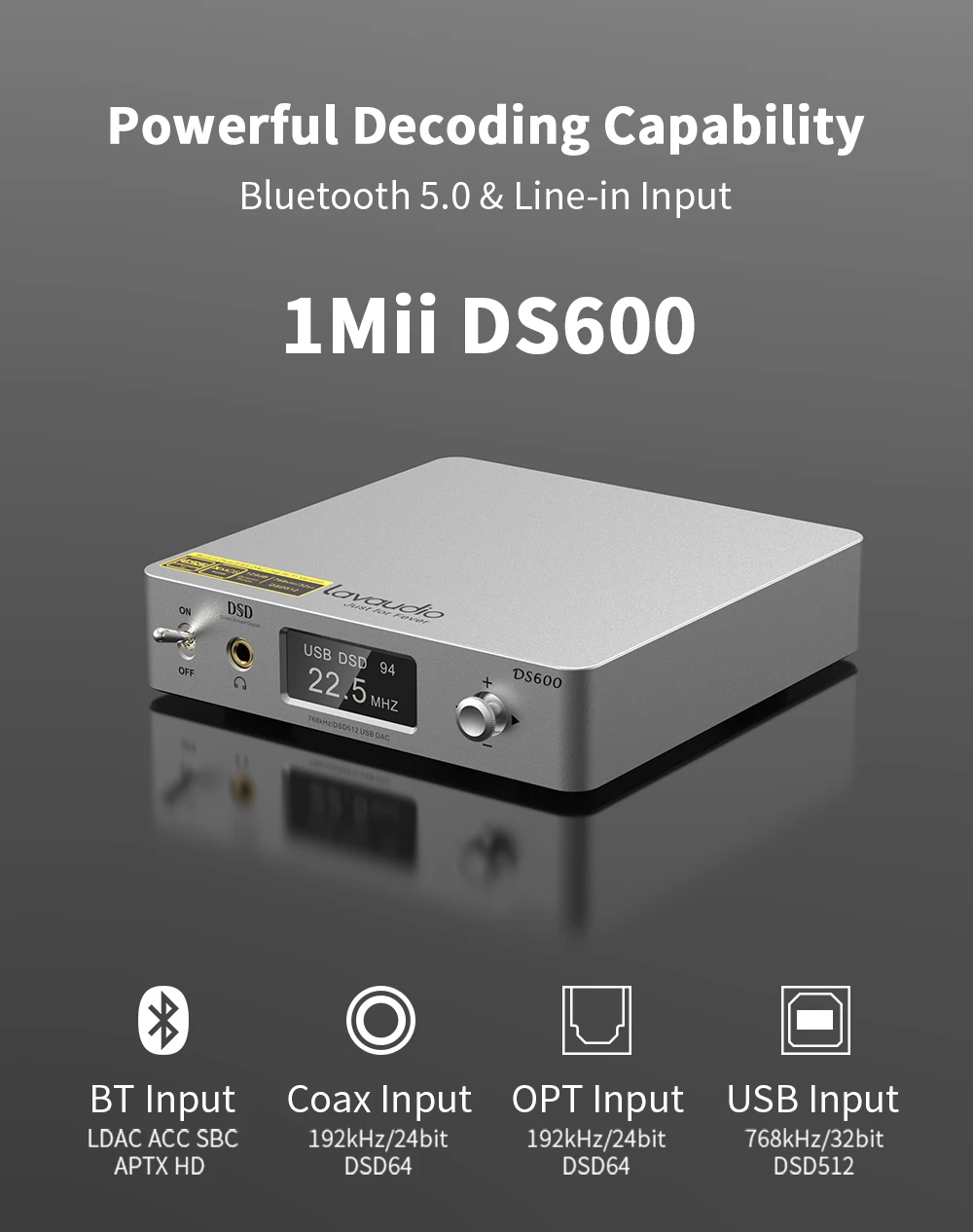 Lavaudio DS600 Bluetooth 5.0 USB-DAC - High-Fidelity Audio