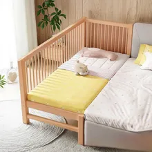 No Toxicity Baby Wooden Crib Multi - Height Adjustable Climbing Ladder Kids' Cribs for 0-3 Years