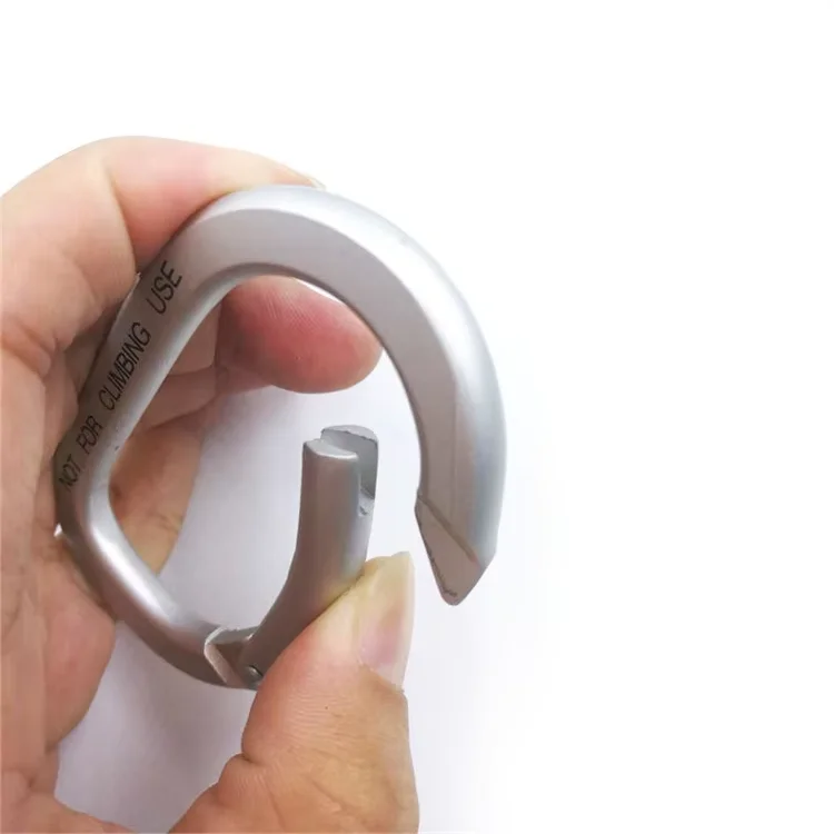 Wholesale Fashionable Safety Aluminum Hook Outdoor D Shaped Carabiner for Keychain