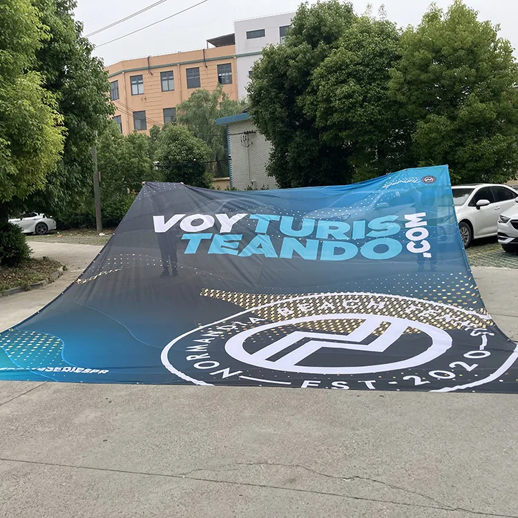 Custom Polyester Cloth Advertising Banner Stage Backdrop Mesh Banner Printing Large Fabric Banner