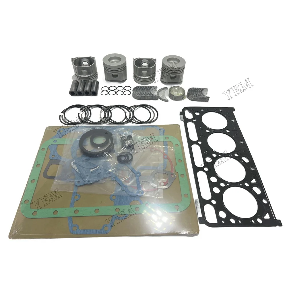 For Kubota V2003M V2003 Rebuild Kit Piston with Piston Ring Set Oversize + 0.50mm Overhaul Gasket Kit crankshaft conrod Bearing