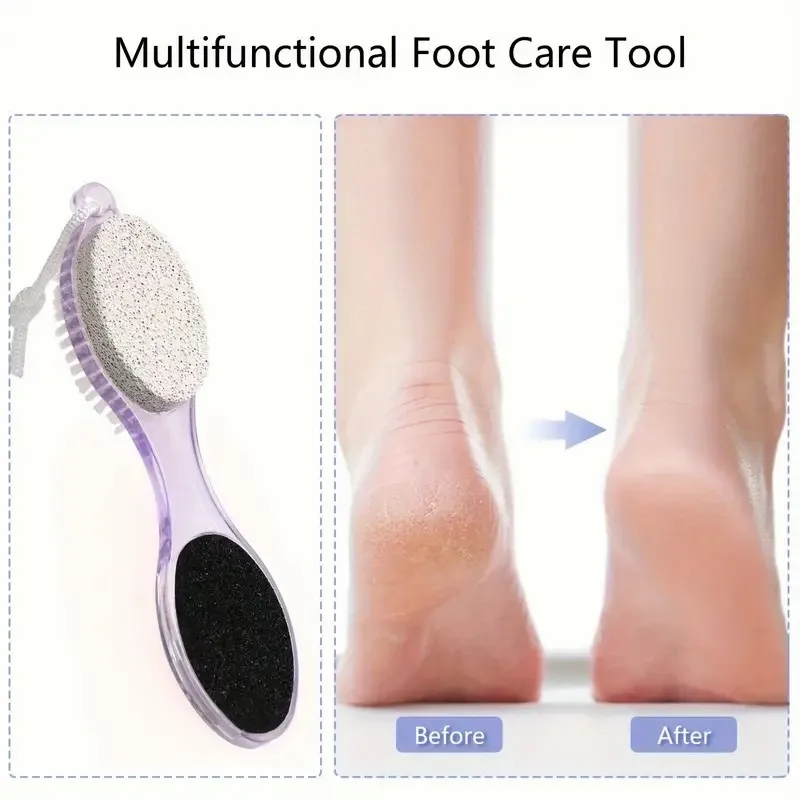 4 in 1 Electric Pedicure Kit Pumice Stone Foot Brush Scrubber Exfoliator Callus Remover Plastic Foot Files for Dead Skin Removal