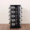 Square black spice rack [20 spice bottles]