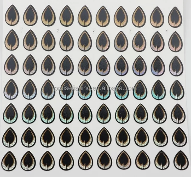 Wholesale Fishing Lure Eye 2d Holographic Flat Fishing Eyes Sticker