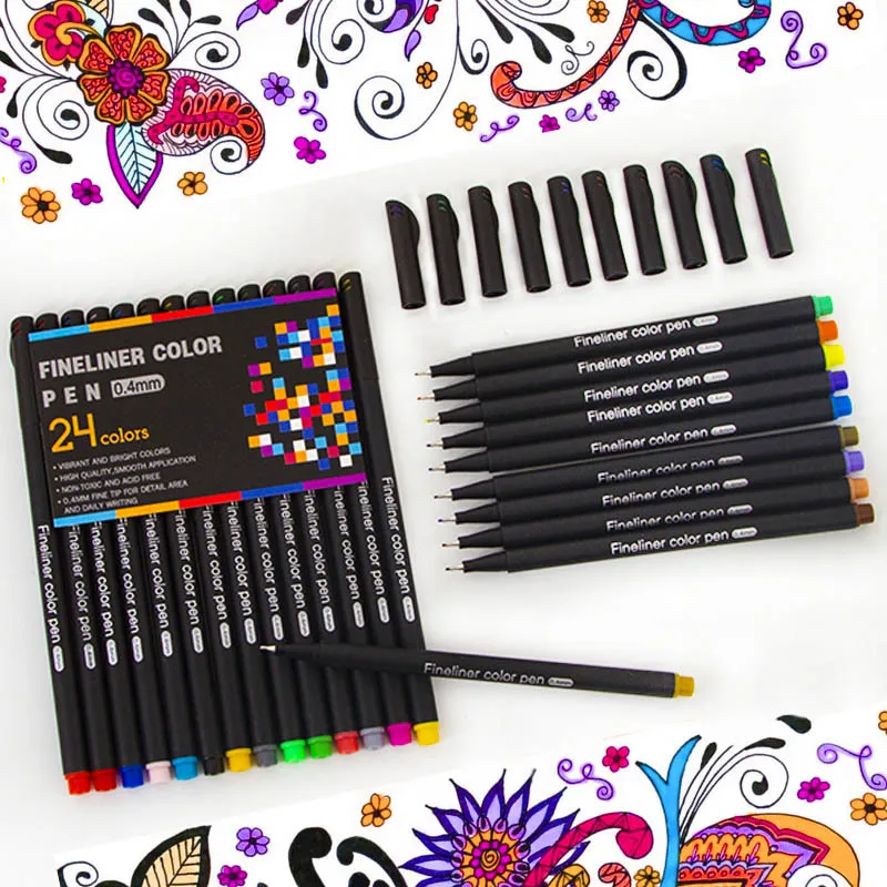 Taotree Journal Planner Pens, 24 Black Fine Point Pens, Ideal for Art,  Crafts, Scrapbooks, School, Office, and More