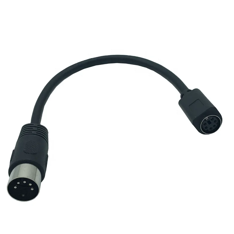 PS2 DIN 5Pin to MD 6Pin Female Cable Adapter Keyboard and Mouse Transmission Cable