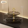 Double-layer fruit platter - transparent gray