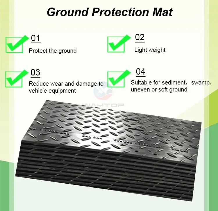 Plastic Solid Road Ground Mat Crane Bog Mats Hdpe Temporary Road Mats ...