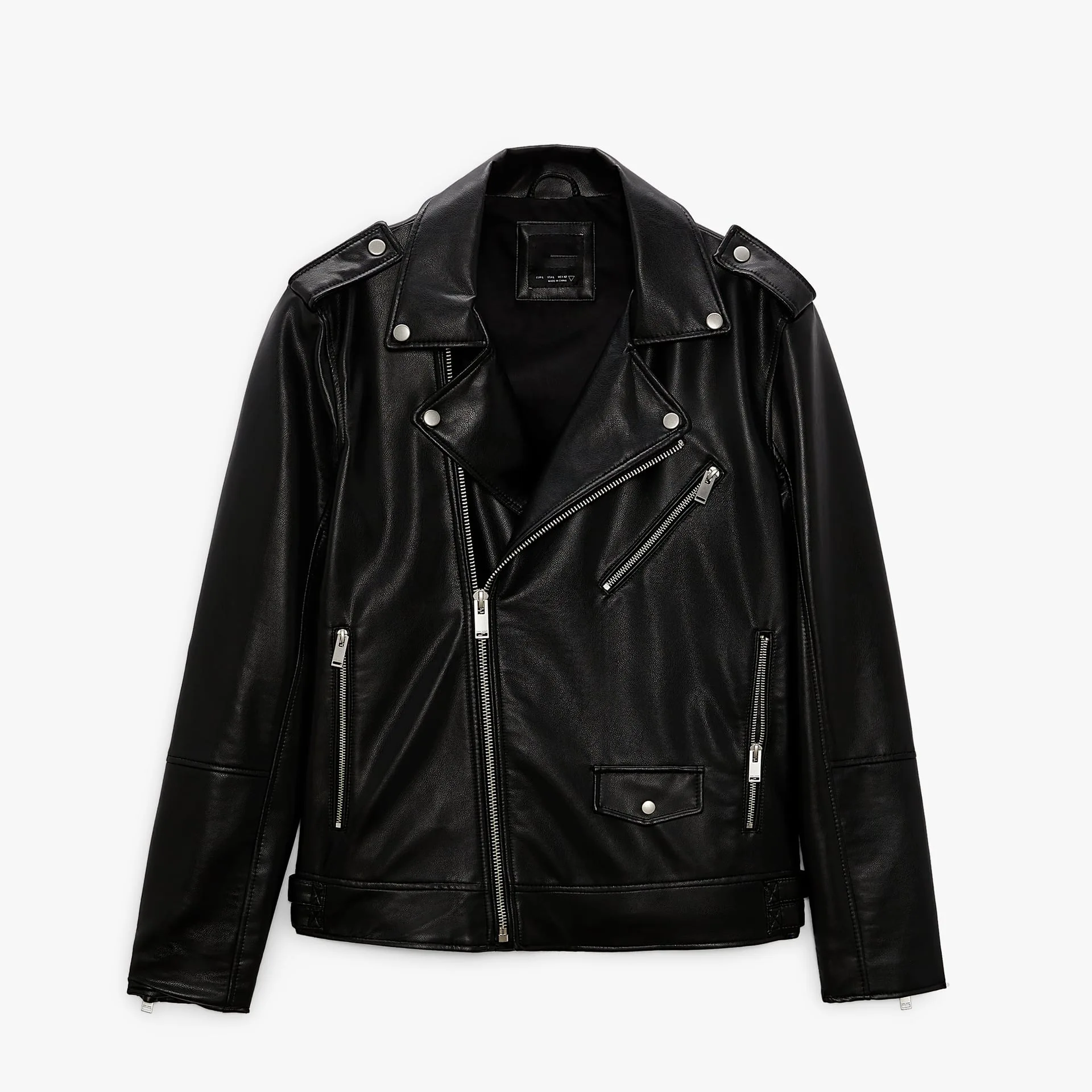 【COSYHARU】Black Up China Leather black up China leather jacket - COSYHARU | 60% - Asian