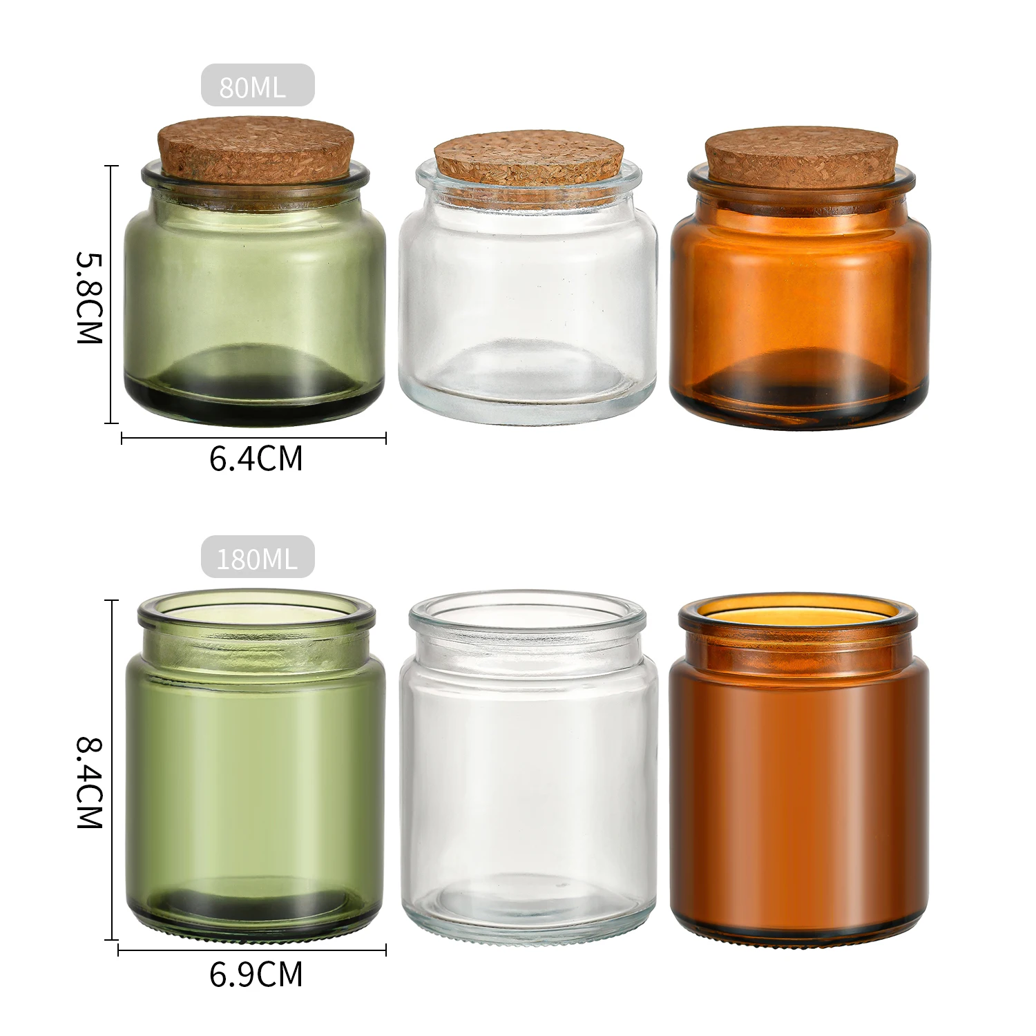 Newest Empty Round Bottom Candle Empty Cup Glass Jar Amber Candle Jar ...