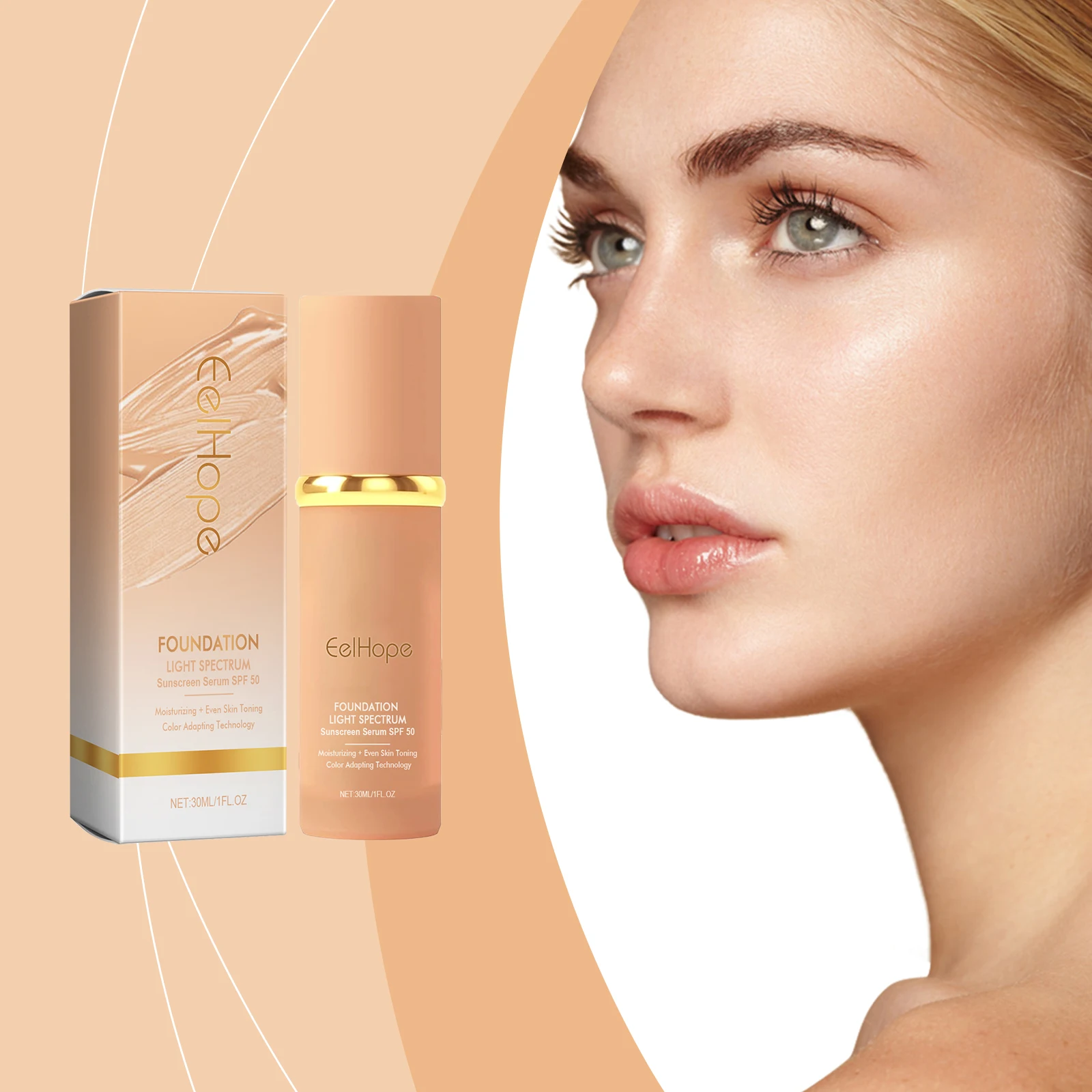 EELHOPE Organic Foundation Coverage Color Changing Foundation Mild Formula Facial Makeup Foundation Cream