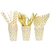 25 gold-stamped paper cups