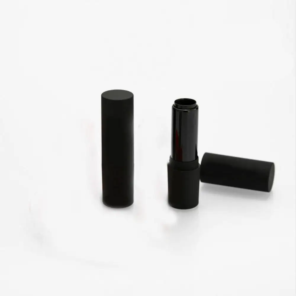 Rubber Paint Empty Matte Black Lipstick For Woman Or Man,Round Lip Balm