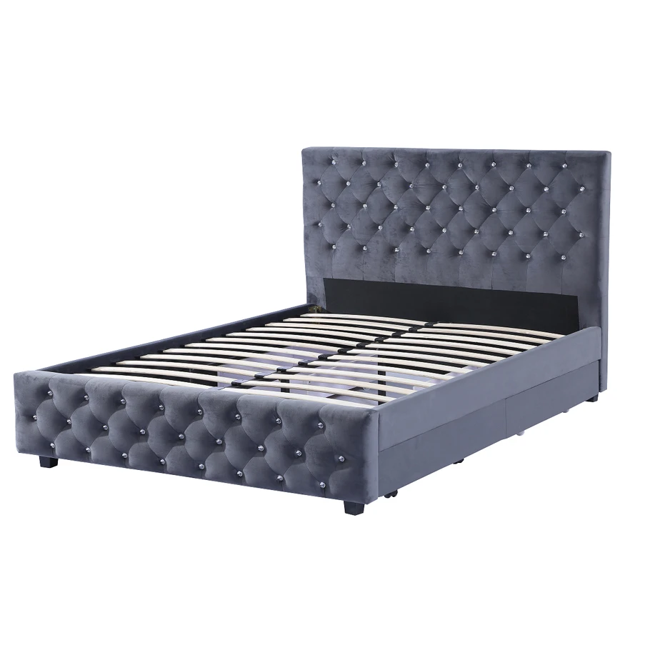Modern Simple New Style Upholstered Bed with Storage