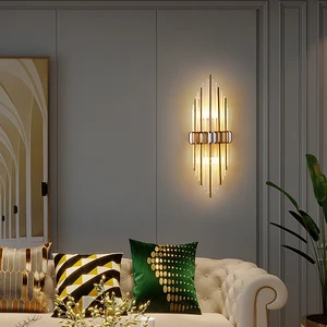 Modern Light Luxury LED Crystal Wall Lamp Indoor Living Room Bedroom Bedside Background