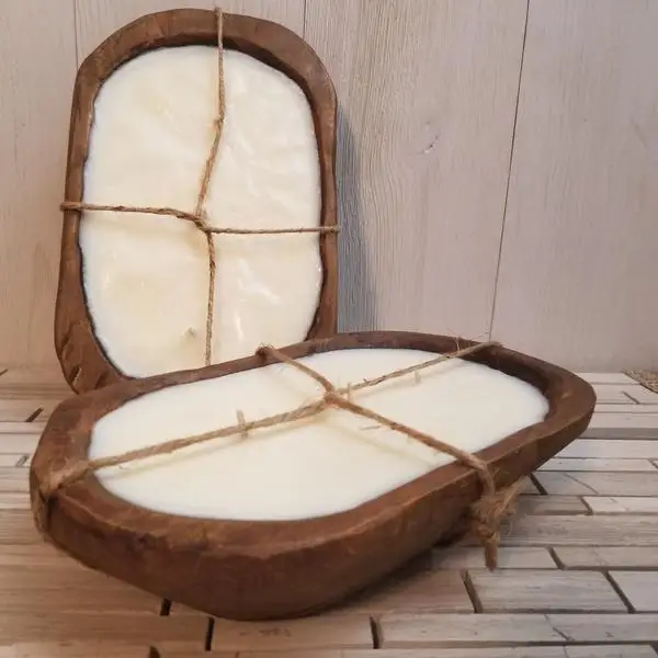 Luxury Hand Carved Popular Empty Wooden Dough Bowl For Candle Making