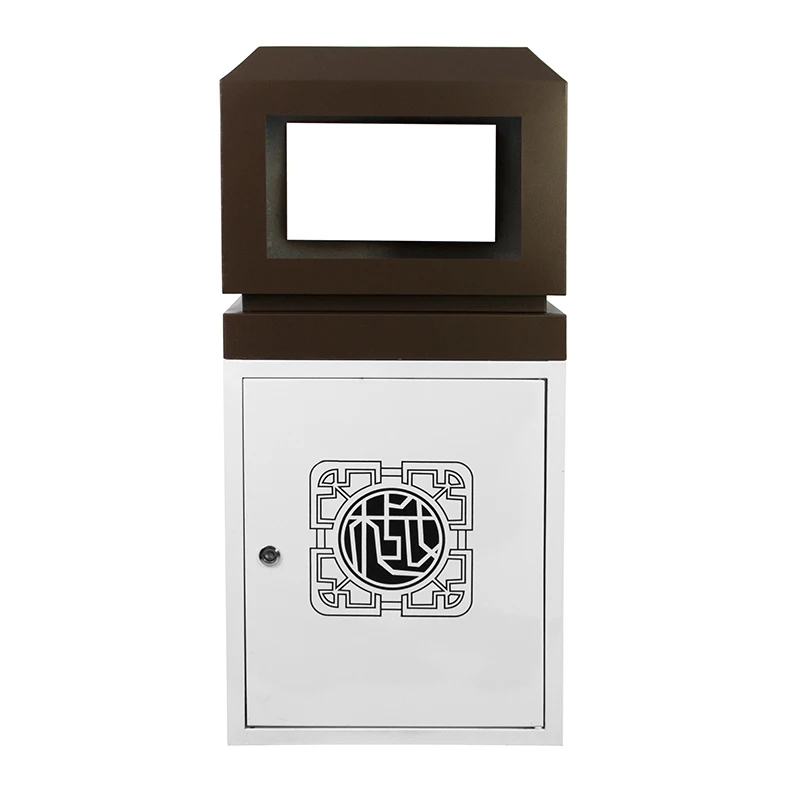 Wholesale Iron Rectangular Trash Cans for Outdoor Use Parks & Scenic Spots Garbage Recycling Stations Standing Waste Bins Lid