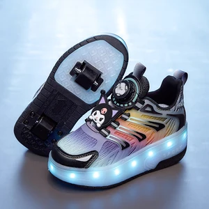 Kids Roller Skate Shoes Boy Girl Sneakers with Wheels Become Sport Sneaker with Led for Christmas Birthday Children Show Gift
