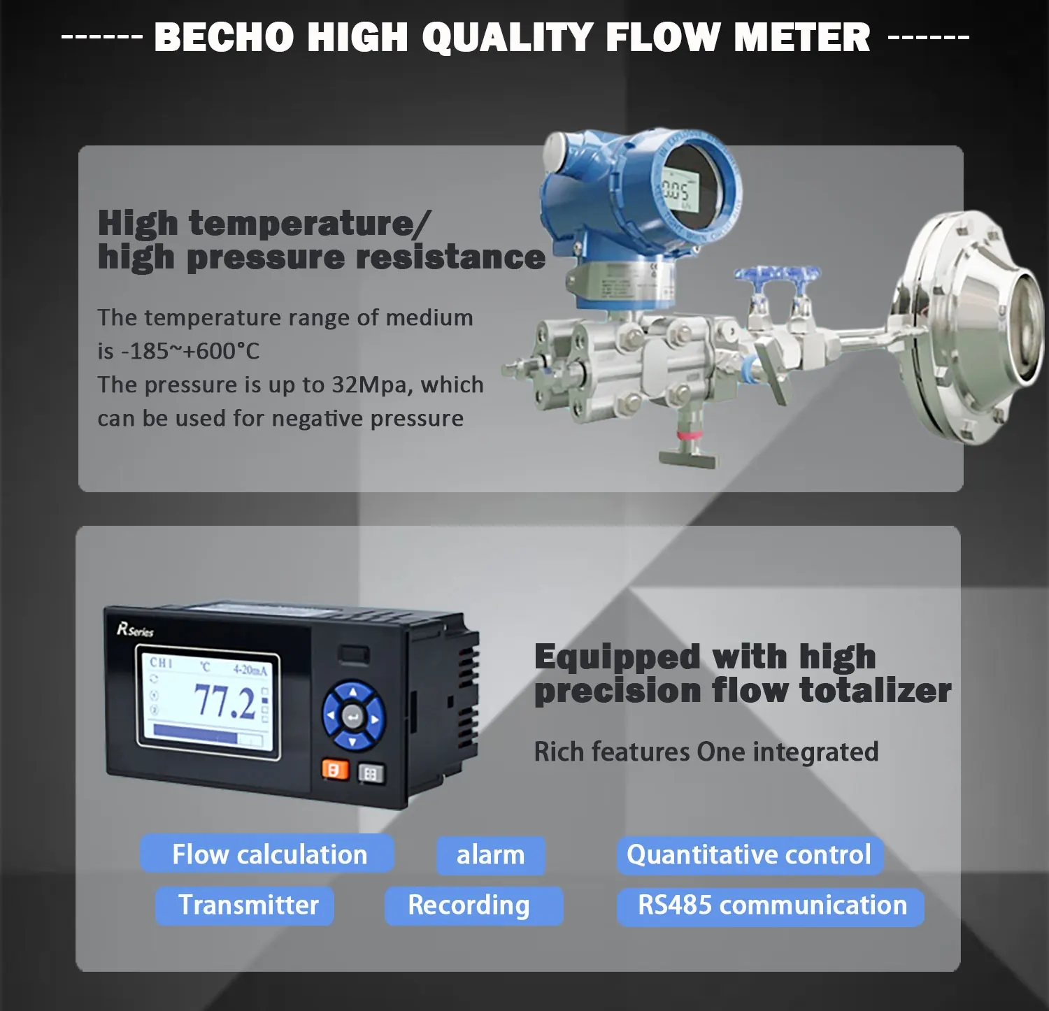 Becho Differential Pressure Fuel Liquid Gas Flowmeter Electric Gas With