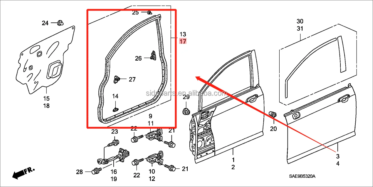 Forsida For Fit Gd1 Gd3 2007-2008 Oem 72350/72310/72850/72810-sag-h01 ...