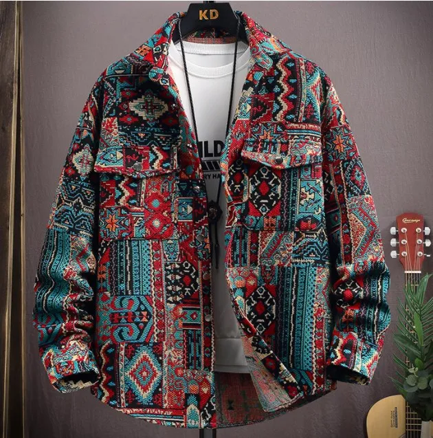 New Autumn And Winter Men's Loose Fitting Jacket Vintage Ethnic Style ...
