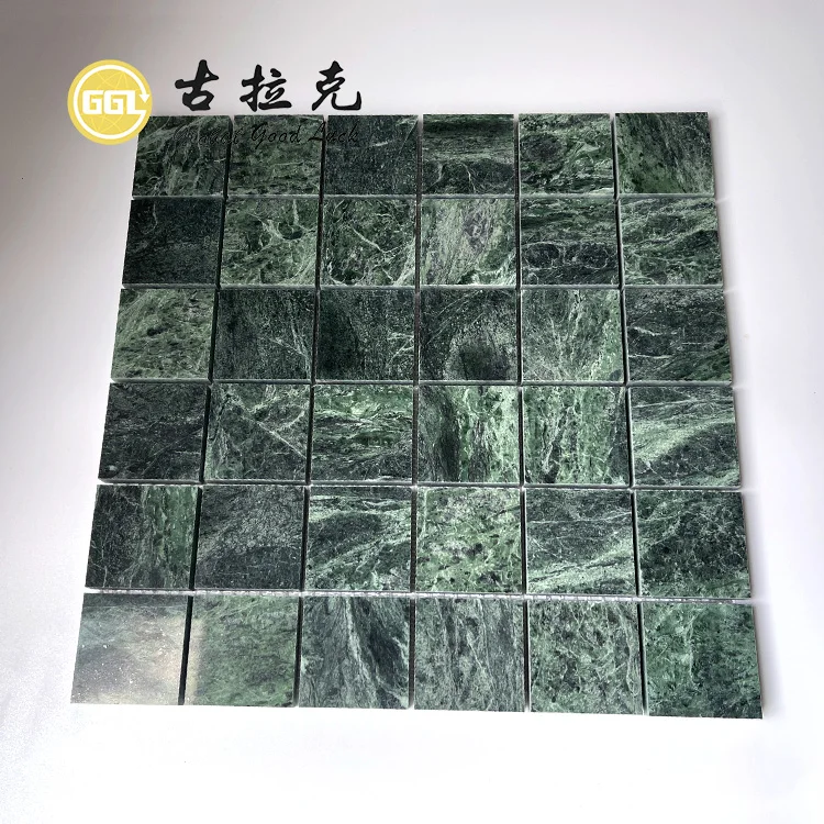 Verde alpi Green Tiles Marble Square Mosaic Bathroom Tiles Floor And Walls