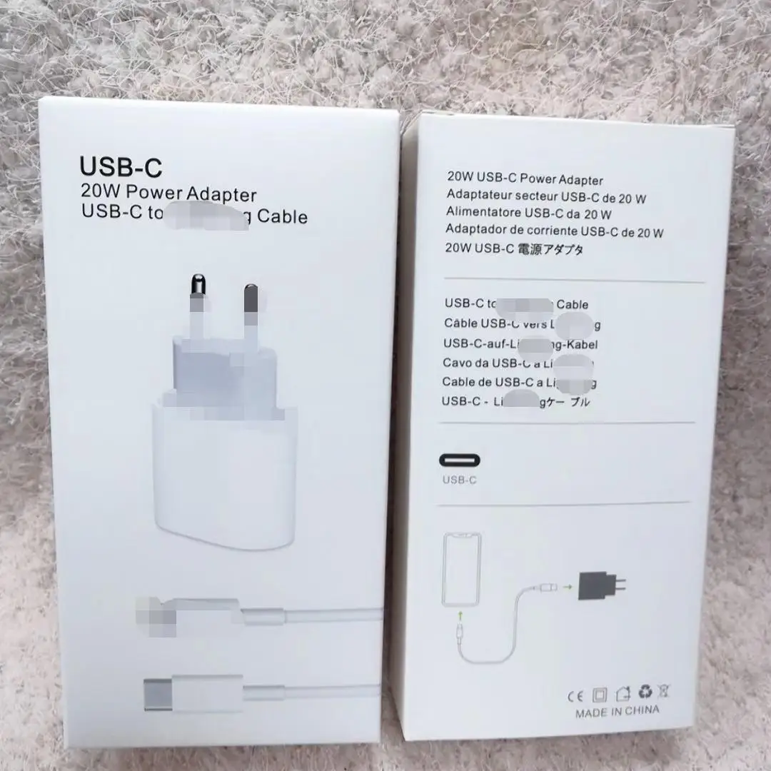 20W Fast Charger USB-C Power Adapter / 1M PD Cable pour iPhone