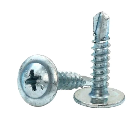 Tornillos Autorroscantes De Fijación En U U2013 #12-24 X 1-1/4 Pulgadas, Cabeza Hexagonal De Arandela Autoperforante, Tornillo Tek De Acero Chapado En Zinc Para Fijar Chapa Metálica | (paquete De 250